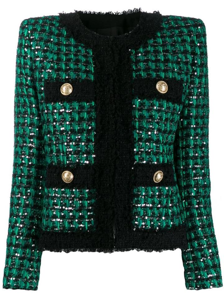 Balmain Sequined Embellished Short Jacket - Black