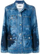 Msgm Oversized Dye Detail Jacket - Blue