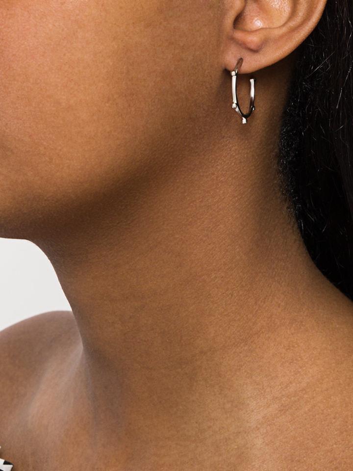 Rachel Jackson Punk Hoop Earrings - Grey