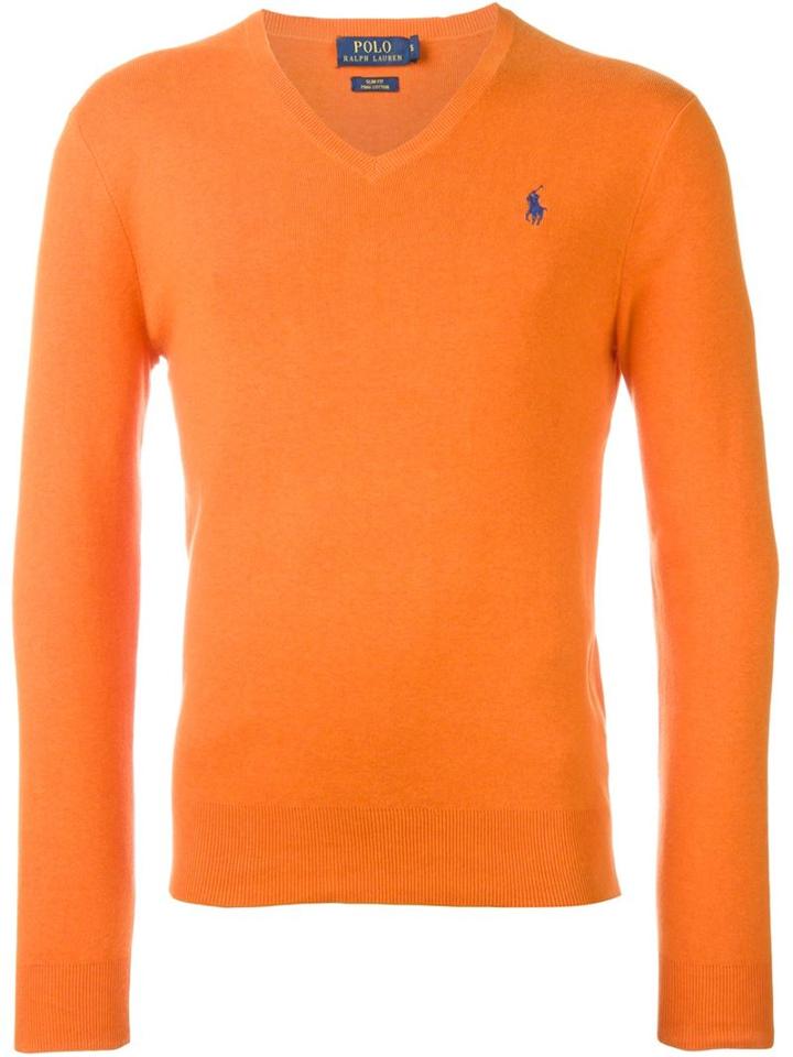 Polo Ralph Lauren Embroidered Logo Jumper, Men's, Size: Xxl, Yellow/orange, Cotton