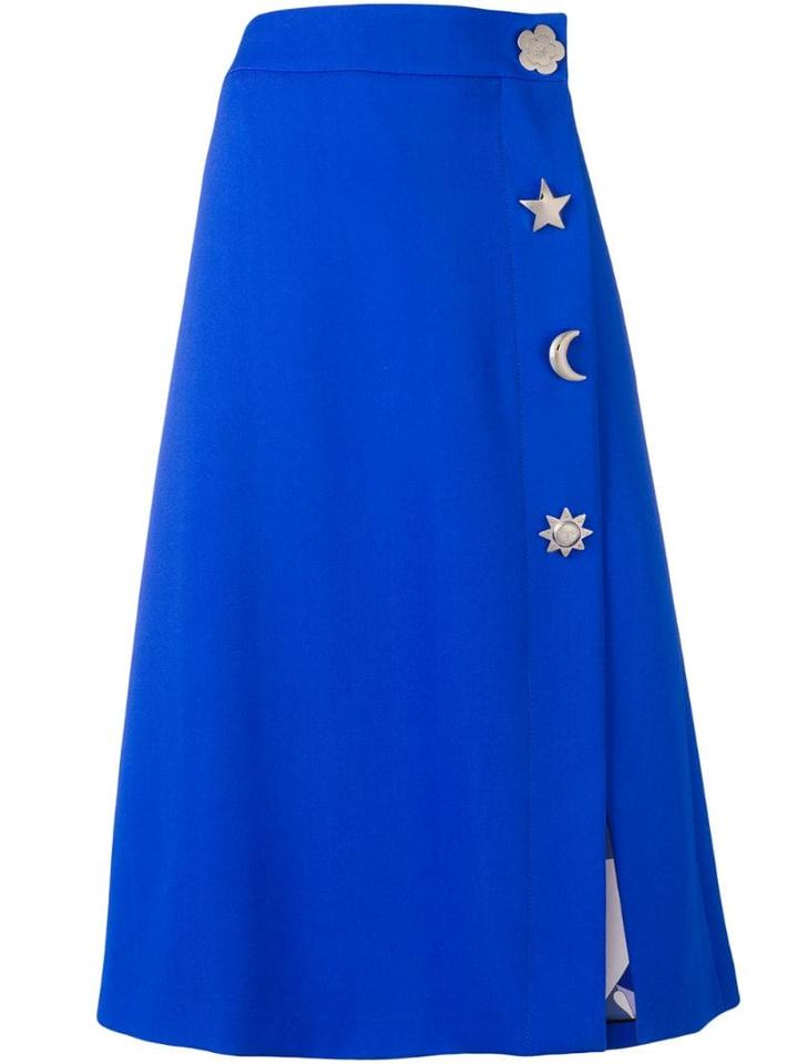 Emilio Pucci Blue Button Detail Midi Skirt