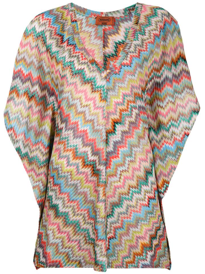 Missoni - Draped Sleeve Zigzag Blouse - Women - Viscose - 44, Viscose
