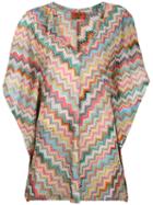 Missoni - Draped Sleeve Zigzag Blouse - Women - Viscose - 44, Viscose