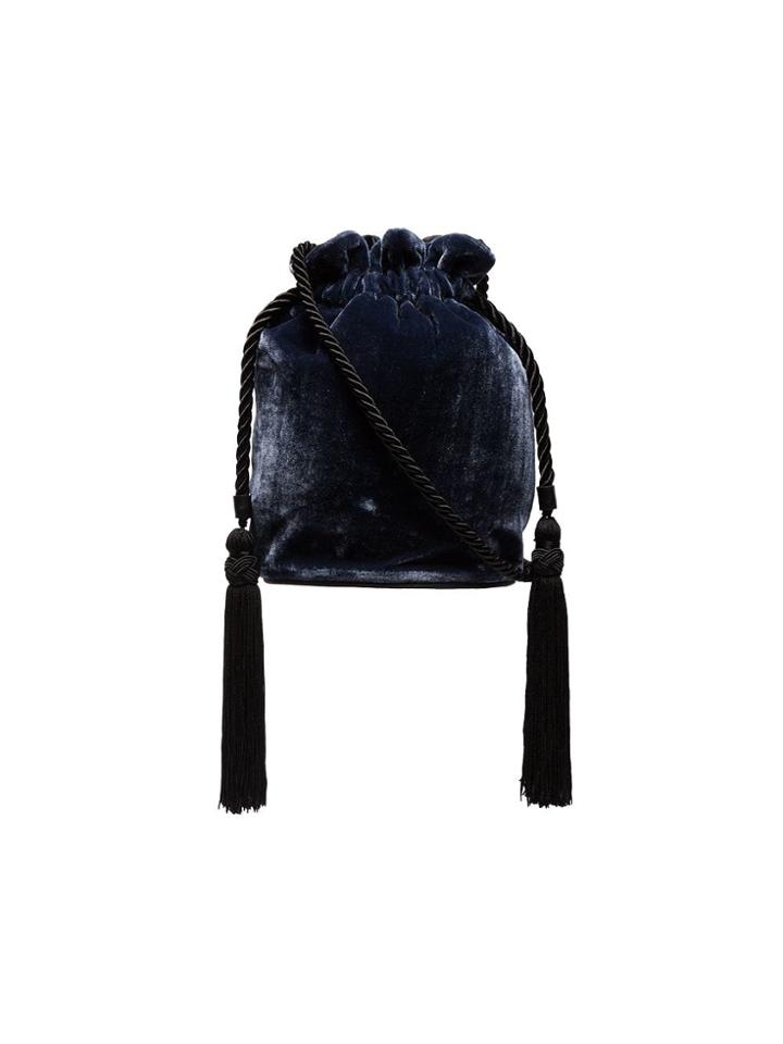 Hunting Season Blue Tula Velvet Tassel Pouch