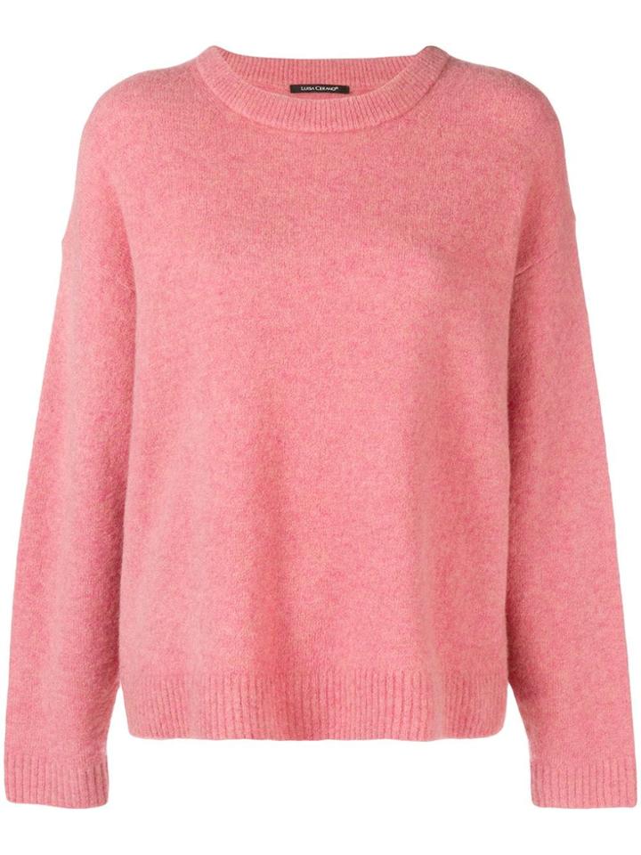 Luisa Cerano Round Neck Jumper - Pink & Purple