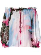 Philosophy Di Lorenzo Serafini Printed Off The Shoulder Blouse -