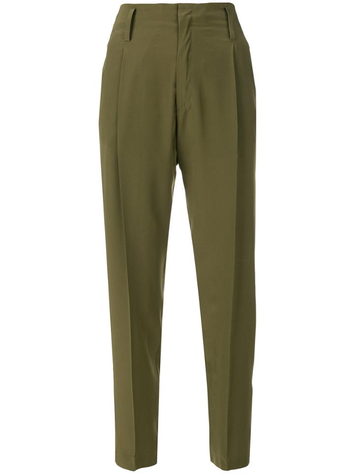 Forte Forte Cropped Pleated Trousers - Green