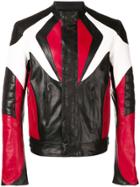 Balmain Tricolour Biker Jacket - Black