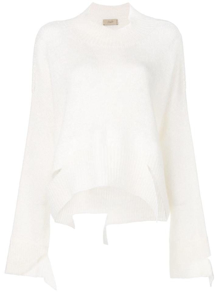 Maison Flaneur Cut-out Jumper - White