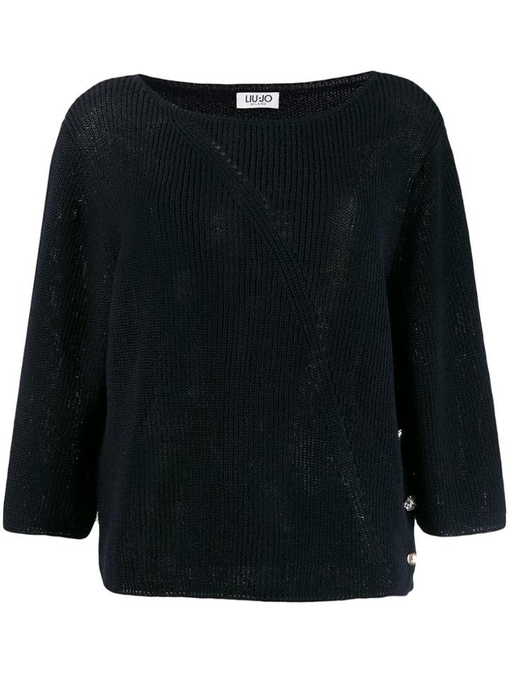 Liu Jo Button Detail Jumper - Blue
