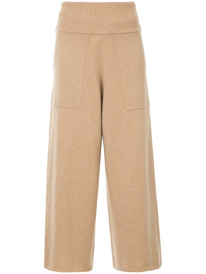 Estnation High Waisted Palazzo Trousers - Nude & Neutrals