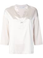 Fabiana Filippi V-neck Blouse - Pink & Purple