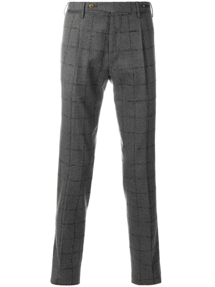 Pt01 Checked Trousers - Grey