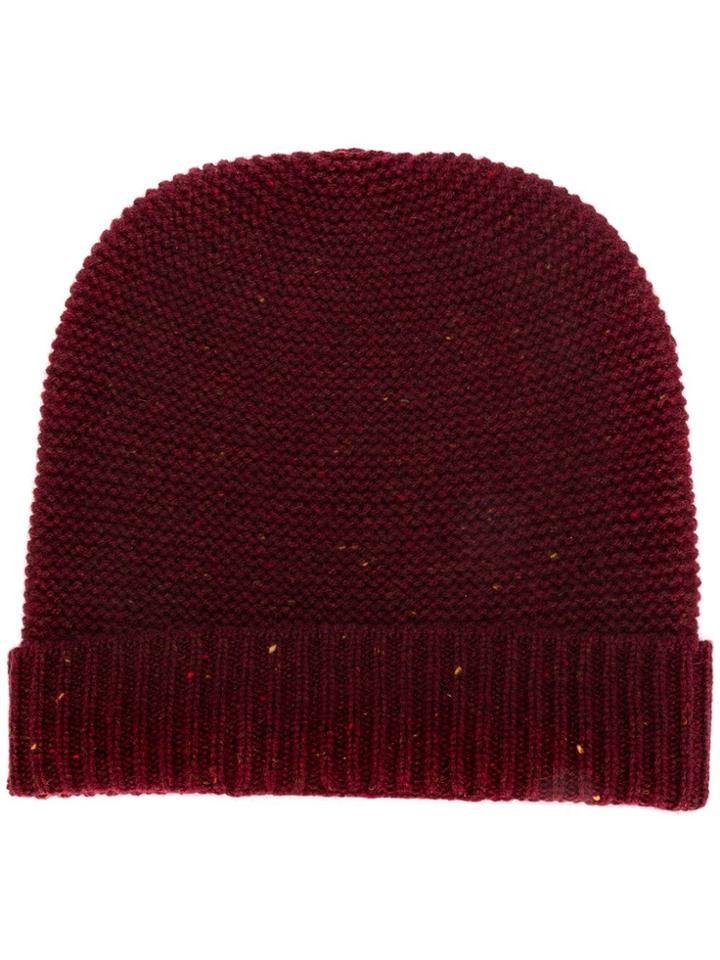 N.peal Knitted Beanie Hat - Red