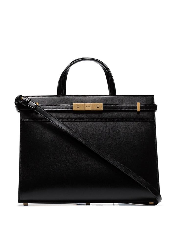 Saint Laurent Black Manhattan Small Leather Tote Bag