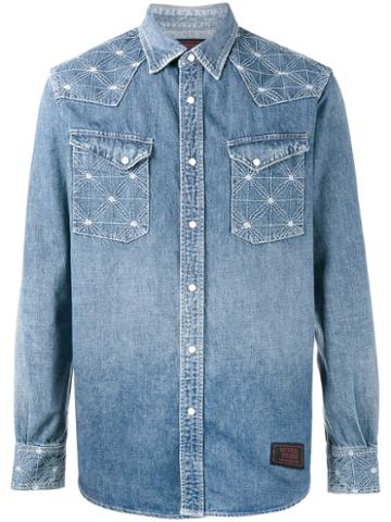 Neighborhood X Fuct Ssdd Denim Shirt, Men's, Size: Medium, Blue, Cotton