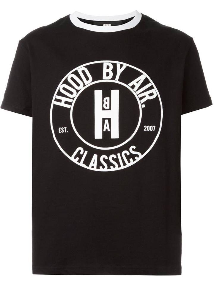 Hood By Air Logo Print T-shirt, Men's, Size: Small, Black, Cotton