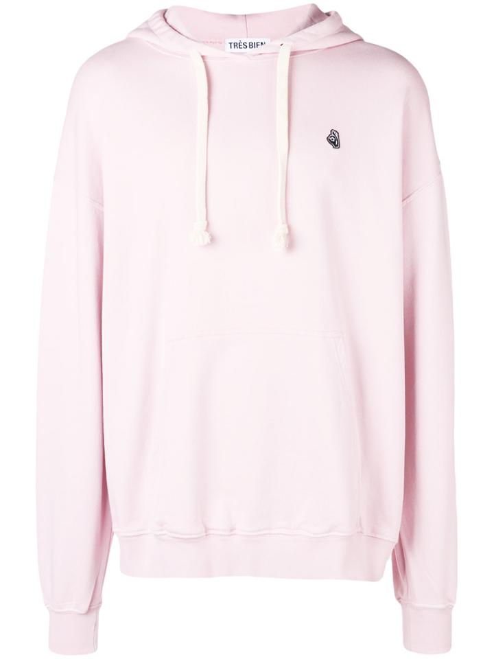 Très Bien Embroidered Logo Hoodie - Pink & Purple