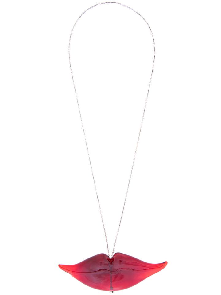 Idonthaveasister Surrealism Lips Necklace - Red