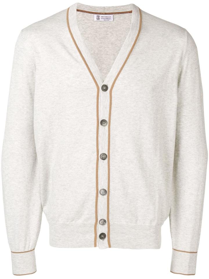 Brunello Cucinelli Slim-fit Cardigan - Grey
