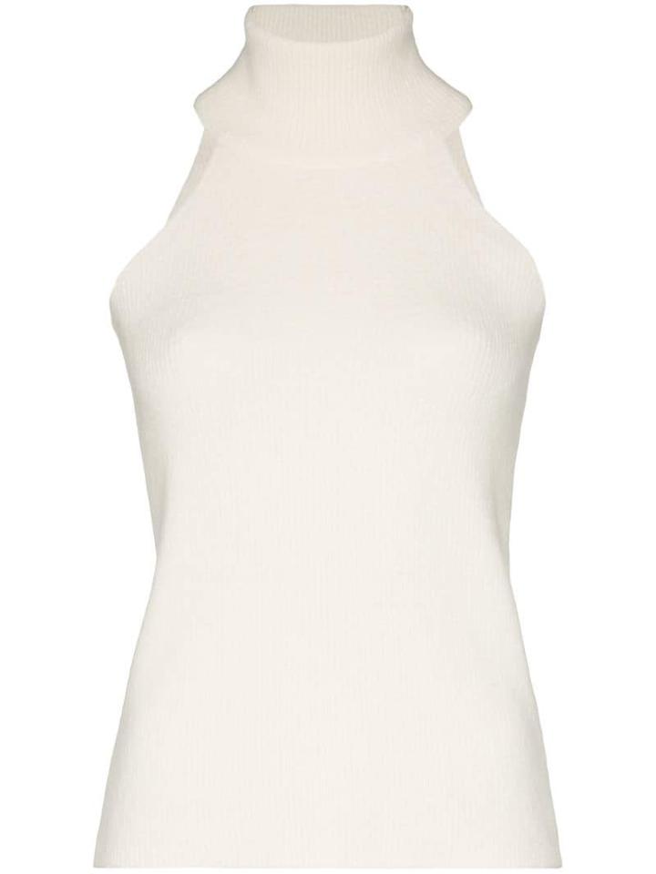 Jacquemus Jacq Tn Slvls Knttd Top Vst - White