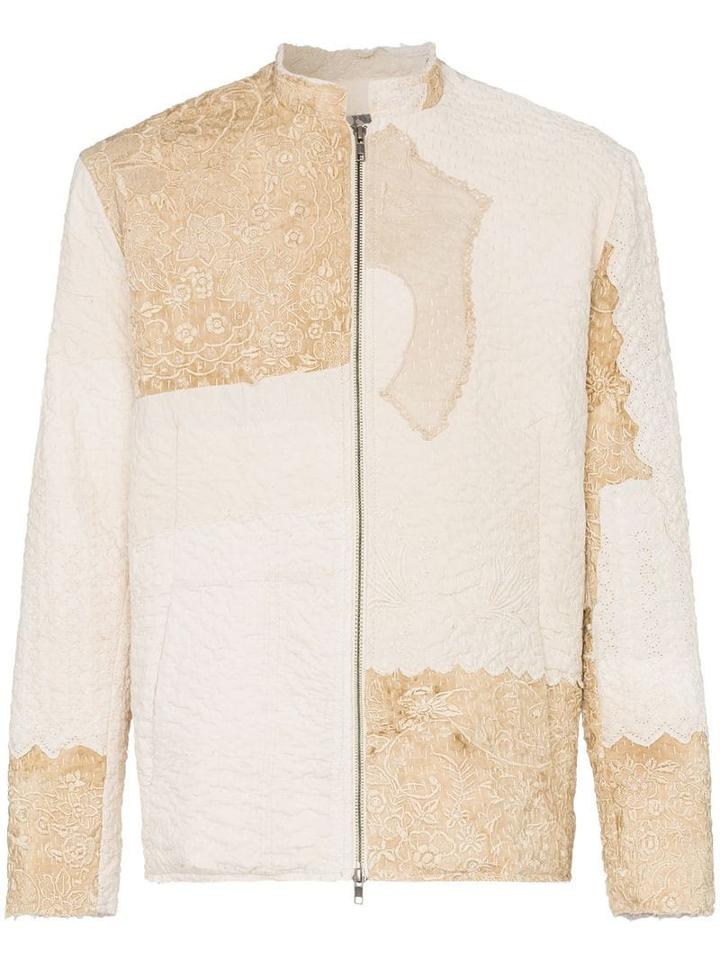 By Walid Embroidered Patchwork Victorian Jacket - Neutrals