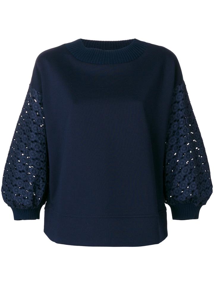 Moncler Lace Sleeve Top - Blue