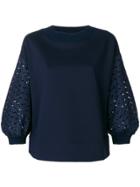 Moncler Lace Sleeve Top - Blue