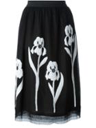 I M Isola Marras Floral Print Skirt, Women's, Size: S, Black, Viscose/polyamide/spandex/elastane