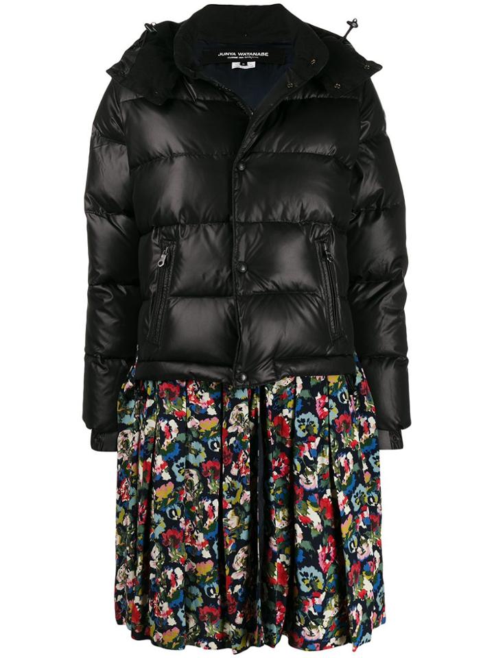 Junya Watanabe Contrast Zipped Parka Coat - Black