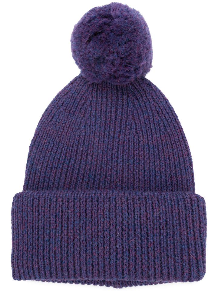 Golden Goose Deluxe Brand Ribbed Bobble Hat - Pink & Purple