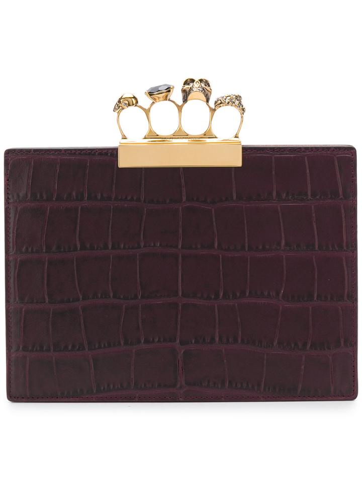 Alexander Mcqueen Four Ring Clutch - Pink & Purple