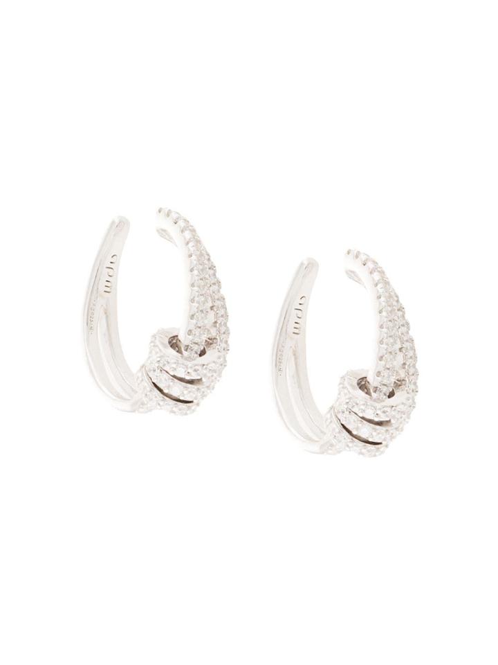 Apm Monaco Crystal Embellished Earjacket - Silver