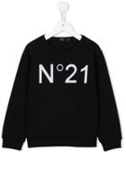 No21 Kids Logo Print Sweatshirt, Boy's, Size: 7 Yrs, Black