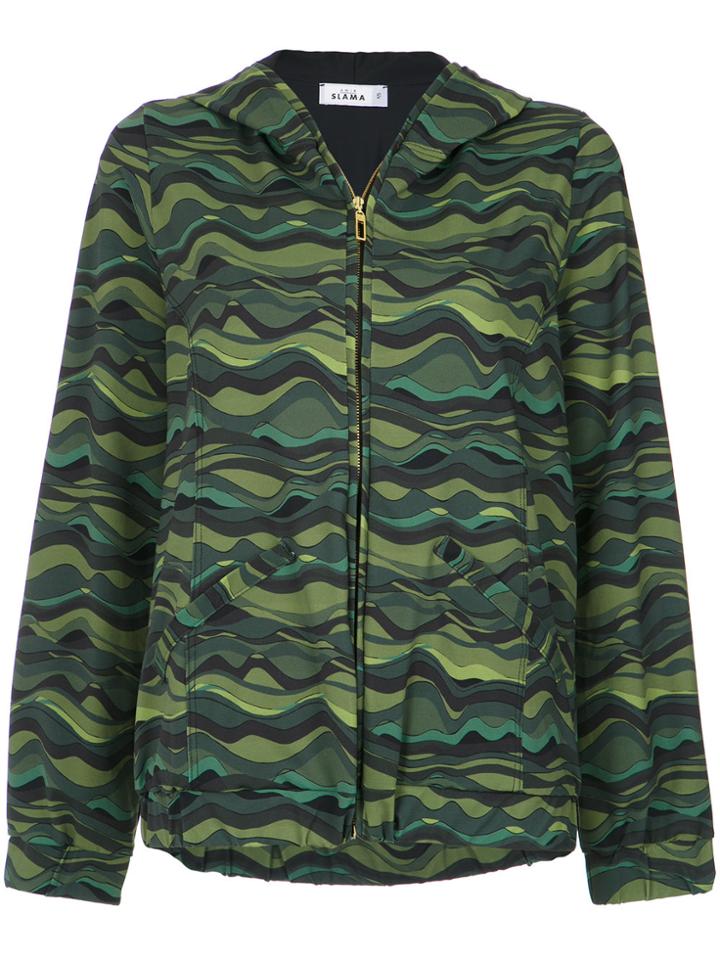Amir Slama Wave Print Hoodie - Green