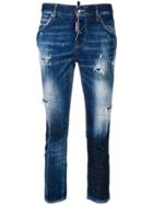 Dsquared2 Ripped Skinny Crop Jeans - Blue