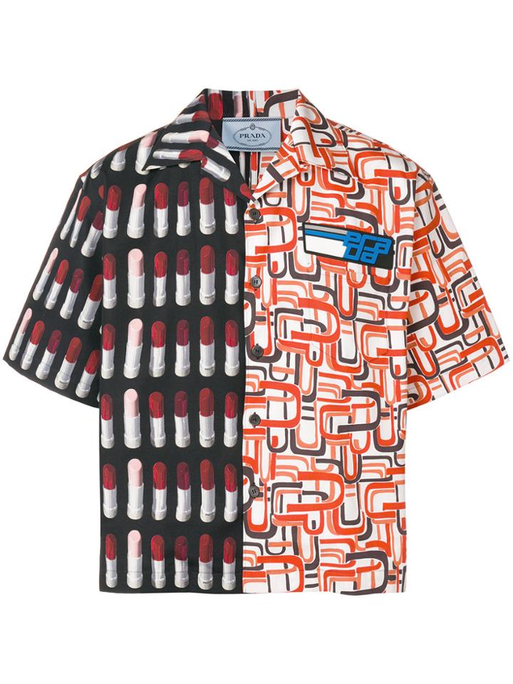 Prada Contrast Pattern Shirt - Yellow & Orange