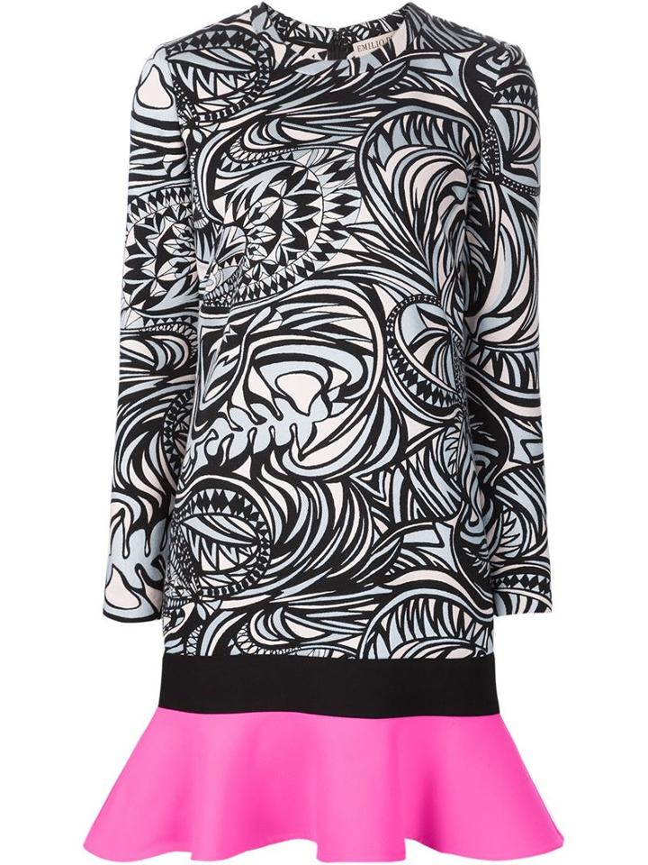 Emilio Pucci Flounce Hem Jacquard Dress