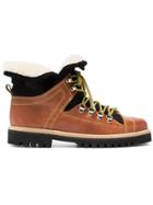 Ganni Edna Leather Hiking Boots - Brown