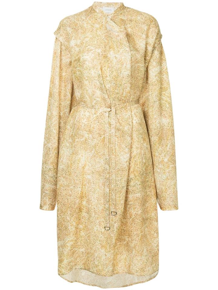 Lemaire Belted Floral Dress - Yellow & Orange