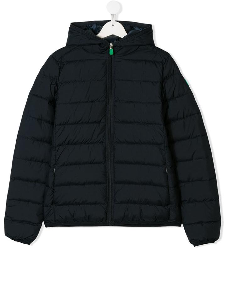 Save The Duck Kids Teen Hooded Coat - Blue