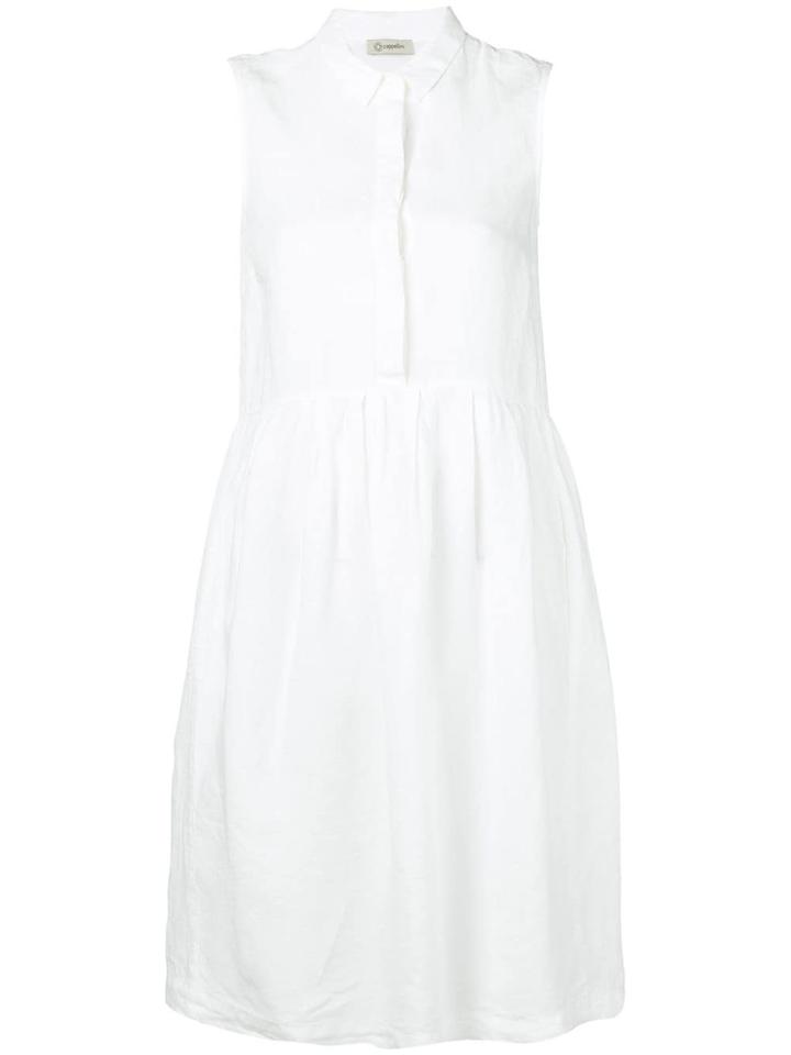 Peserico Flared Sleeveless Shirt Dress - White