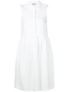Peserico Flared Sleeveless Shirt Dress - White