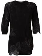 Ermanno Scervino Lace Insert Knitted Top, Women's, Size: 46, Black, Viscose/polyester