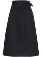 A Plan Application High-waisted Wrap Midi Skirt - Blue