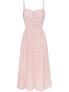 Maryam Nassir Zadeh Silk Lip Print Bustier Midi Dress - White