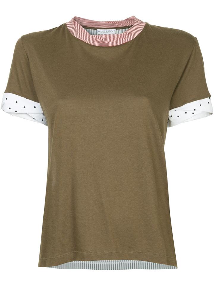 Jw Anderson Striped Jersey T-shirt - Green