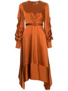 Jonathan Simkhai Satin Keyhole Midi Dress - Yellow & Orange