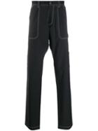 Versace Contrast Stitch Wide-leg Trousers - Blue