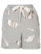 Maison Mihara Yasuhiro Sequin Layer Distressed Shorts - Grey